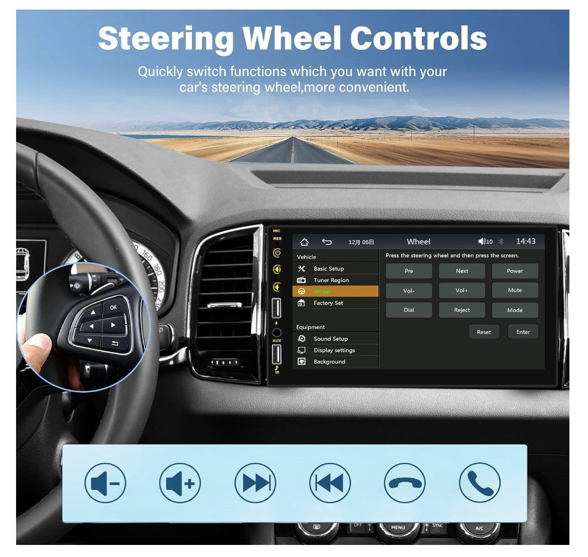 ZeaLive – ZL-C1 Autoradio 1 DIN mit CarPlay, Android Auto, 7" Touchscreen, BT FM