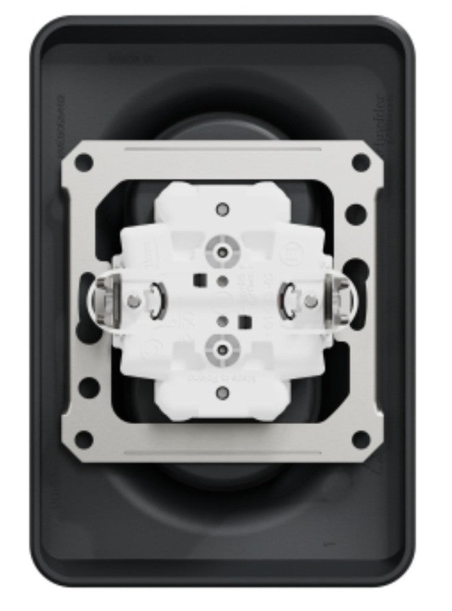 Schneider Electric – Unica Doppelsteckdose FR 2P+T Anthrazit Schraubbefestigung