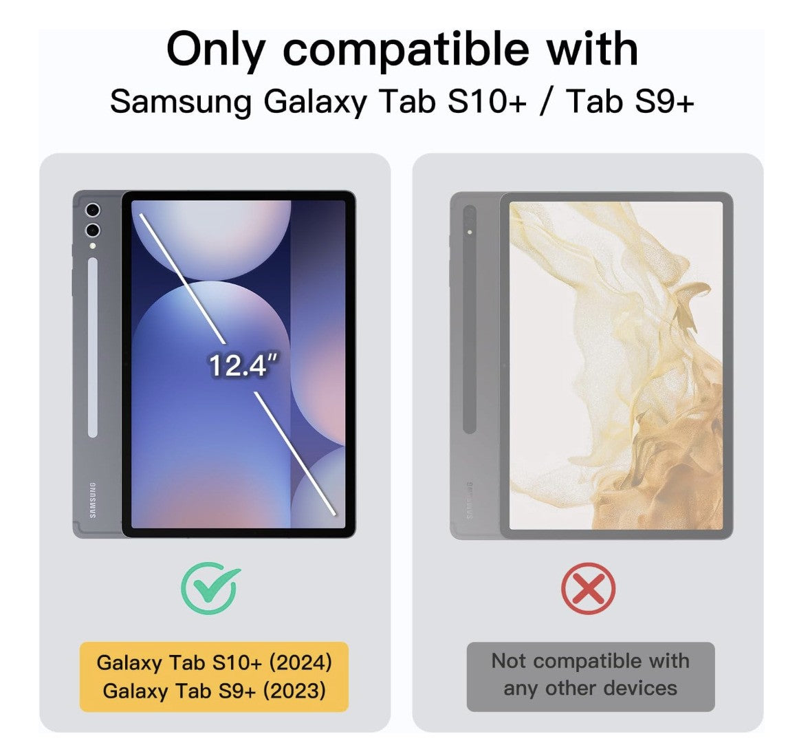 JETech – Tab S10+/S9+ Hülle, 12.4" Cover, S Pen Ladefunktion, Stand, Grün