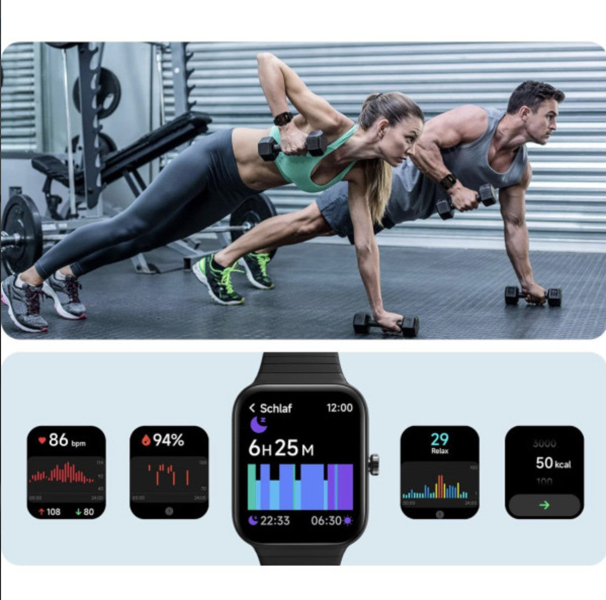 Smartwatch- Telefonfunktion Alexa Integriert 100+ Sportmodi 1,8 Zoll & IP68 SpO2