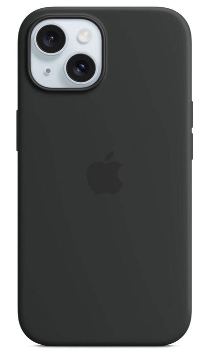 Apple – iPhone 15 Silikon Case, MagSafe kompatibel, Schutzhülle, Schwarz