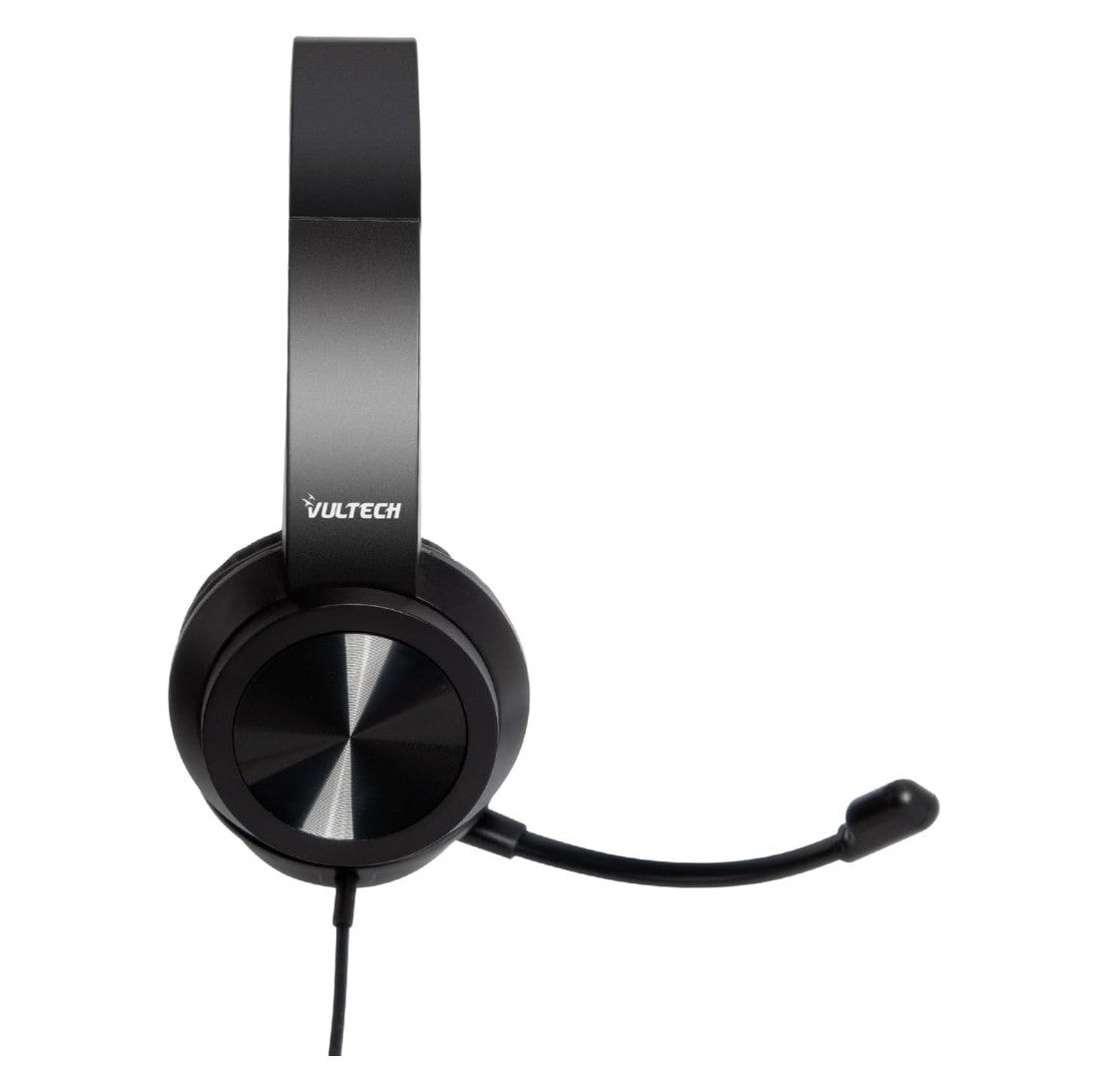 VulTech HS-03 On Ear USB Headset mit Mikrofon PC Büro Lautstärkeregler Schwarz