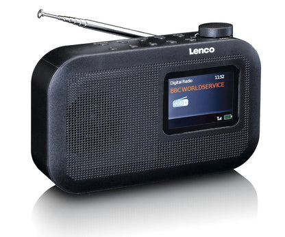 Lenco PDR-026 DAB plus Radio Bluetooth FM Speicher Display tragbar Akku grau