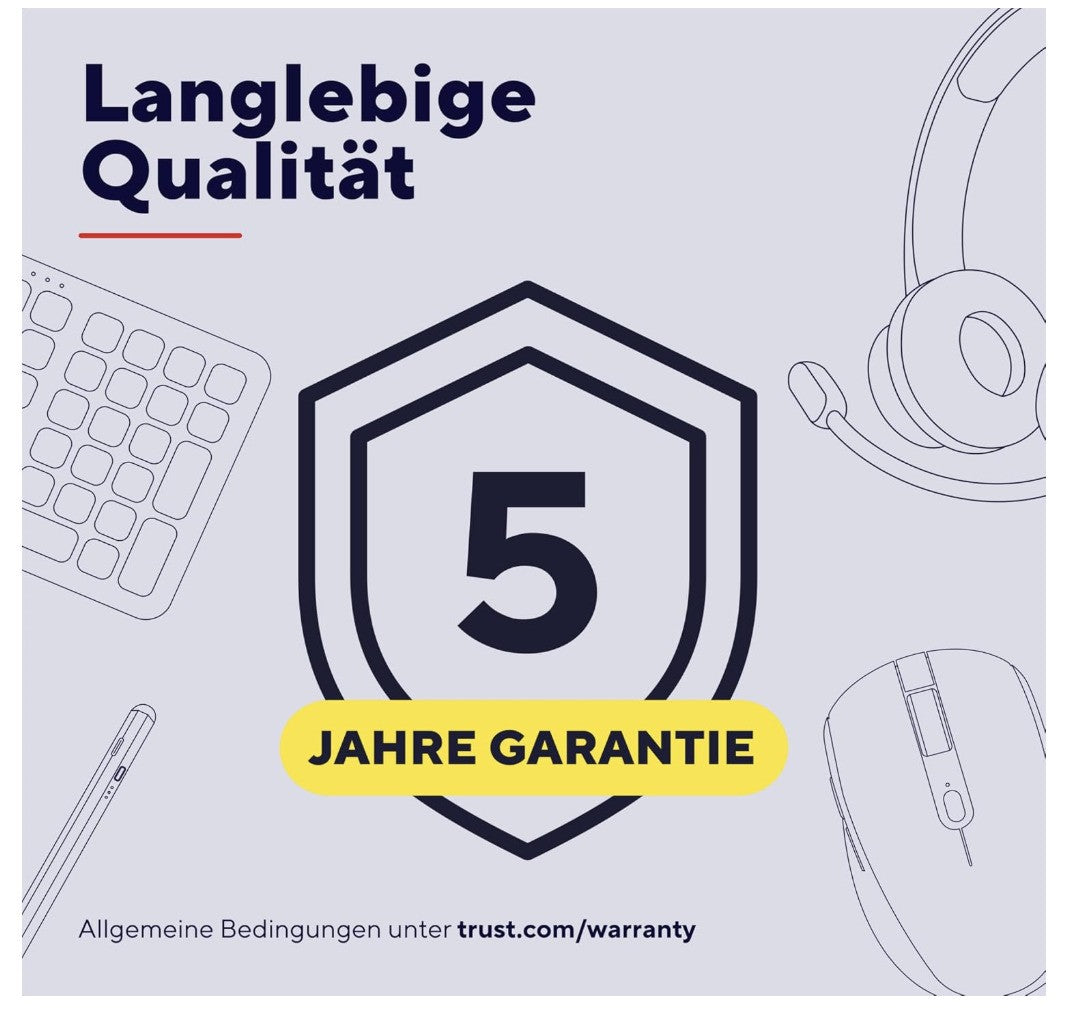 Trust – Yuno Maus Vertikal Kabellos, Ergonomisch DPI 800–2400 *SCROLLRAD DEFEKT