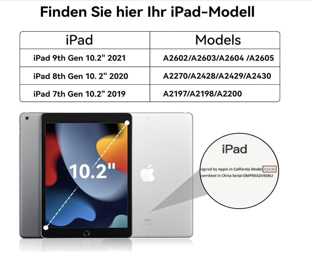 GKABXY – iPad 10.2 Hülle 9./8./7. Gen, TPU Rückseite, Ständer, Rosa, Sleep/Wake