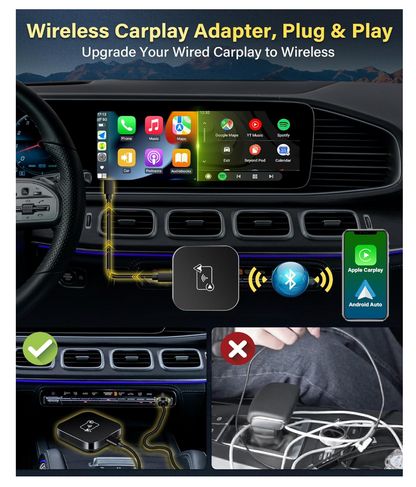 2-in-1 Wireless Adapter CarPlay Android Auto 5GHz Plug & Play Schnellübertragung