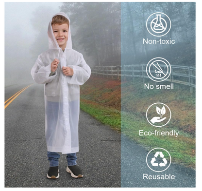 Vicloon – Regenmantel Kinder, 4er Pack Poncho Mädchen, wasserdicht, EVA, klar