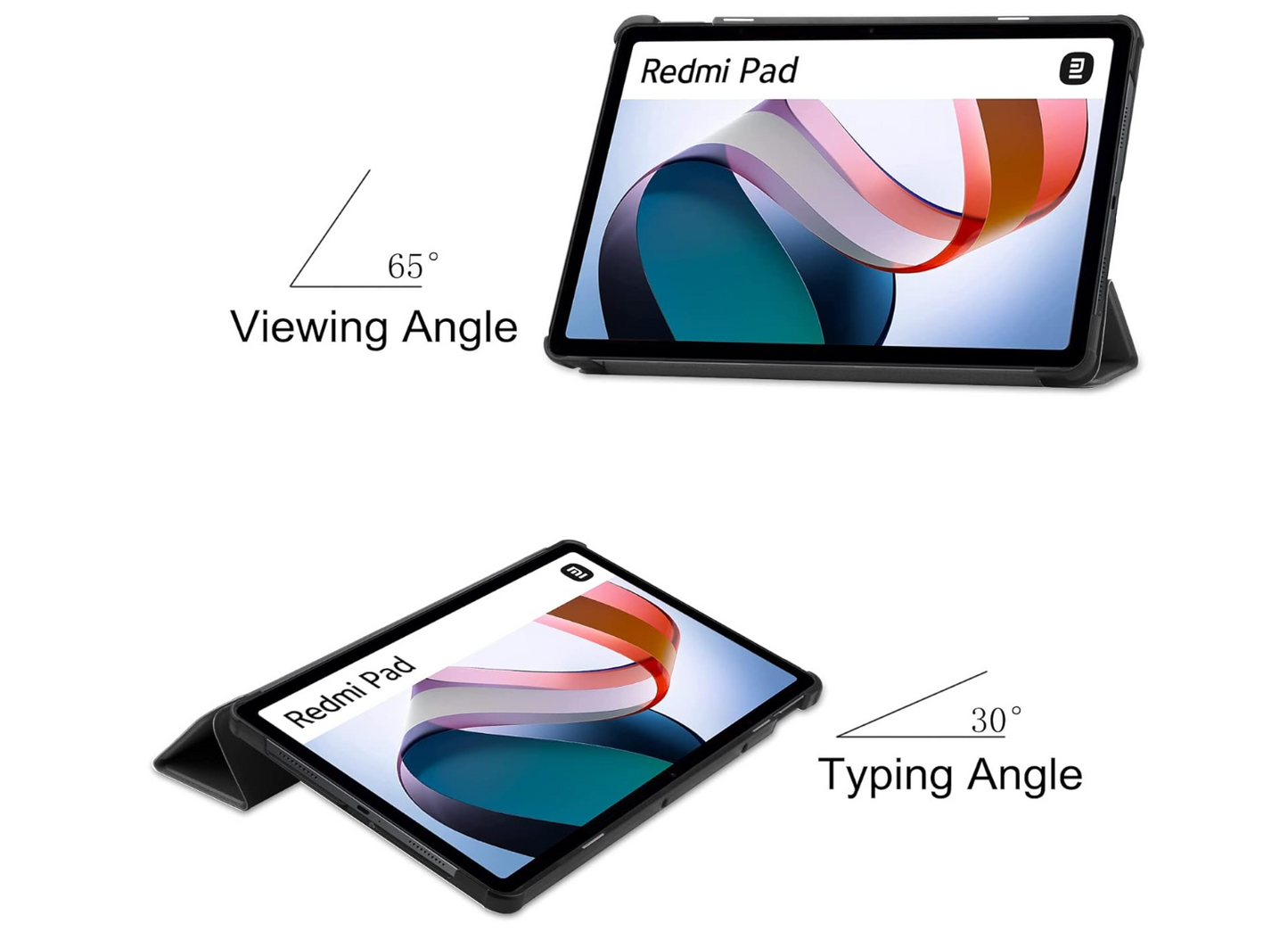 XunyLyee – Redmi Pad 10.61 Zoll Hülle Schwarz, Smart Case, Abdeckung, Stoßfest