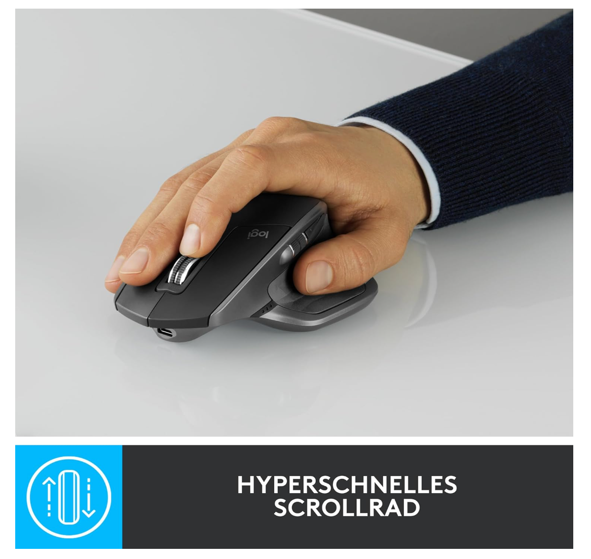 Logitech MX Master 2S Bluetooth Maus Kabellos Ergonomisch PC Mac Graphit