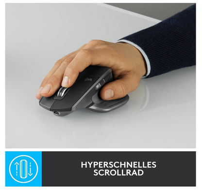 Logitech MX Master 2S Bluetooth Maus Kabellos Ergonomisch PC Mac Graphit