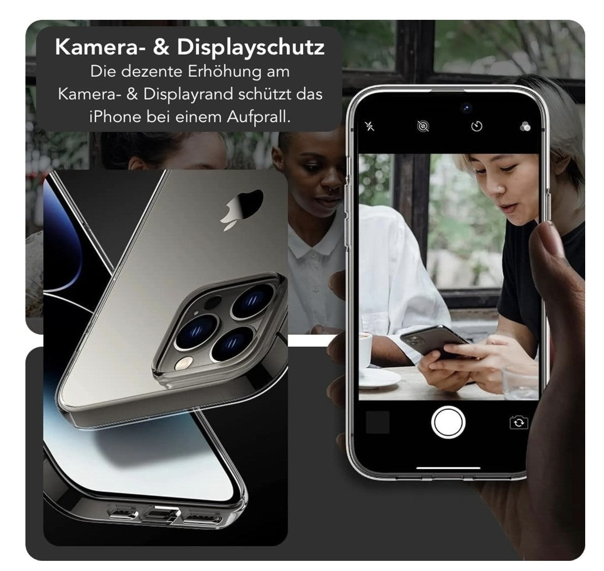 Oprimio – iPhone 16 Pro Max Hülle, klar, dünn, Softcase, Silikon, durchsichtig