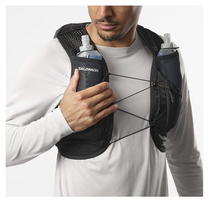 Salomon – Active Skin 8, Hydrationsweste Trailrunning Hiking MTB, XS, Schwarz