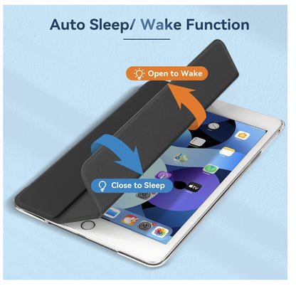 4UBonLife – iPad Mini 1 2 3 Hülle Schwarz, 7,9" Case mit Ständer, Hart & Matt