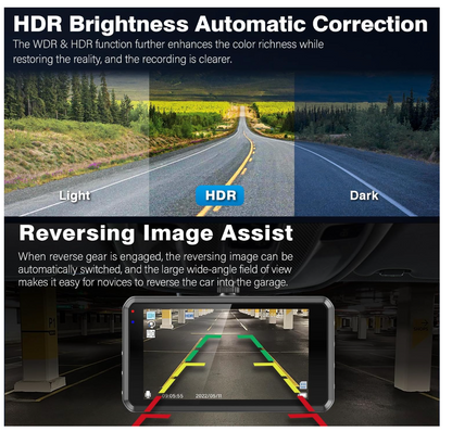 Miden S7 Dashcam 2.5K Auto Kamera Vorne Hinten 64GB SD G-Sensor 336° WDR