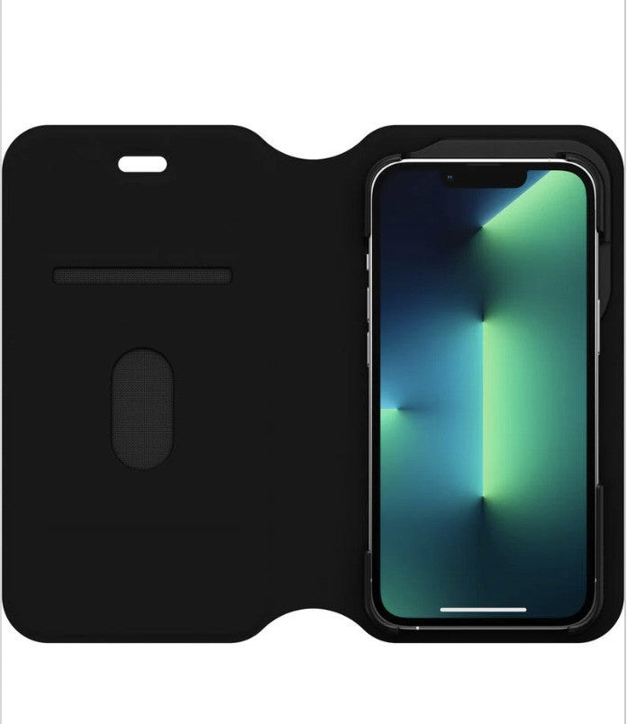 OtterBox – Strada Via iPhone 13 Pro Max Hülle, stoßfest, Kartenfach, Schwarz