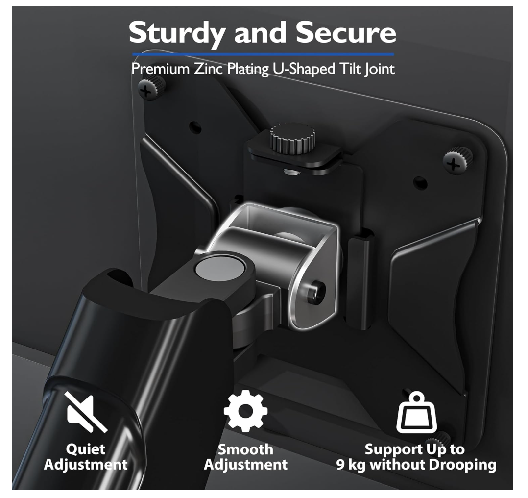 BONTEC Monitorhalterung Dual 13–32 Zoll 2 Monitore VESA 75/100 Neig Schwenk Dreh