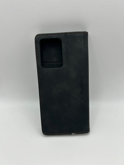 owlhold – Redmi Note 12 Pro 5G Hülle Flip Case Leder, Kartenfach, Ständer, Schwa