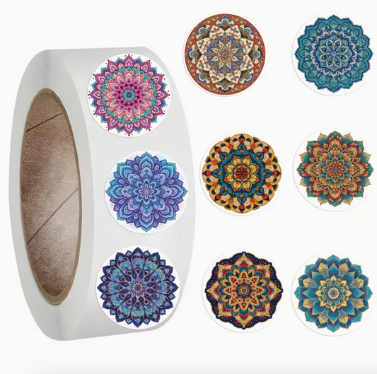 500x Mandala Aufkleber Rolle Sticker Rund Deko für Laptop Handy Tagebuch Gepäck