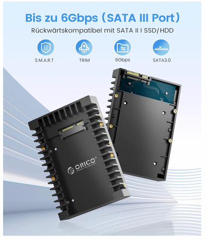 ORICO – 1125SS Montageadapter 2,5" HDD/SSD zu 3,5", SATA, inkl. Schrauben