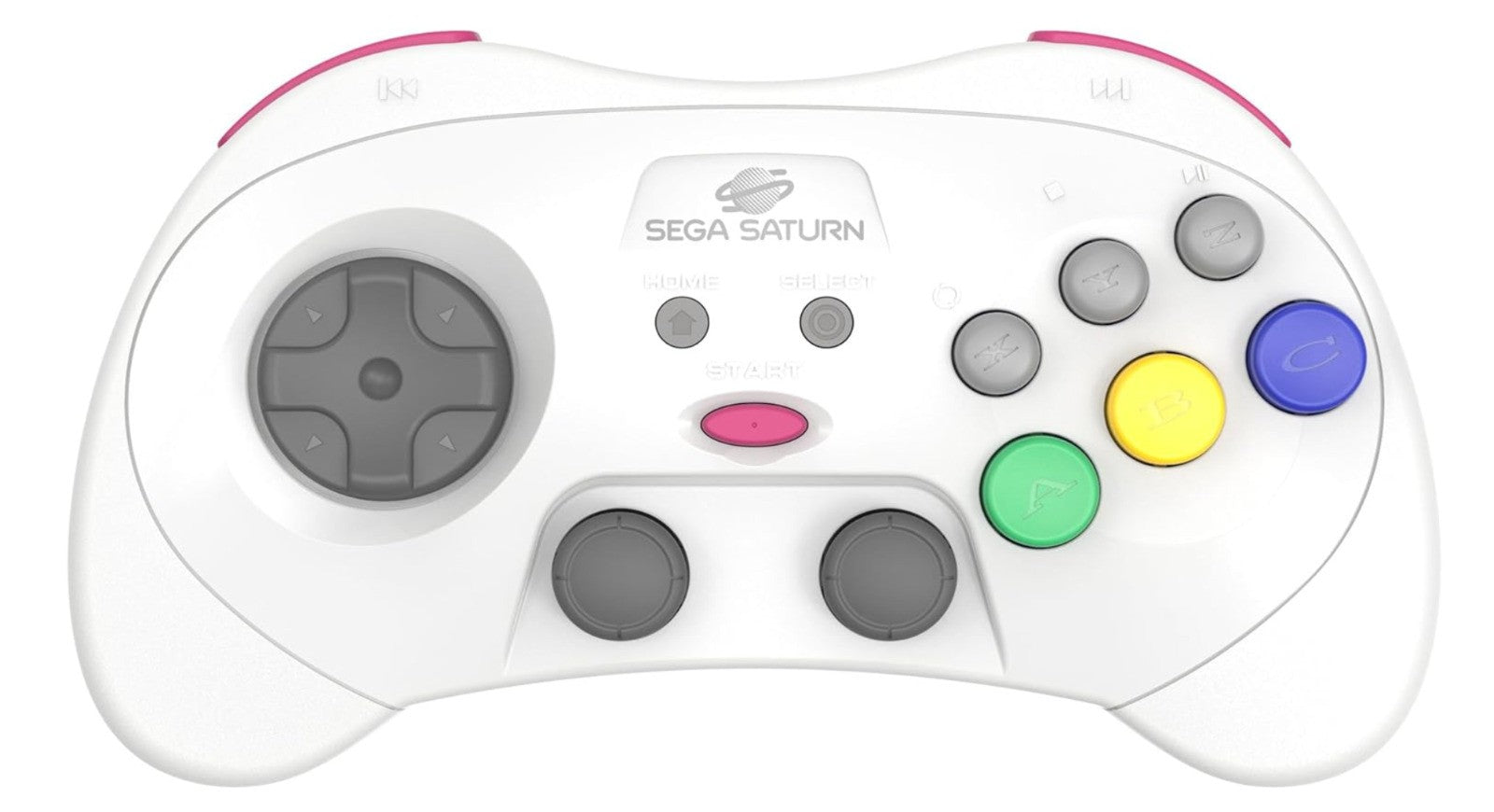 Retro-Bit – SEGA Saturn Pro Controller, kabellos, Switch kompatibel, Weiß
