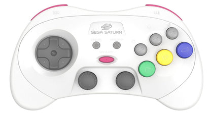 Retro-Bit – SEGA Saturn Pro Controller, kabellos, Switch kompatibel, Weiß