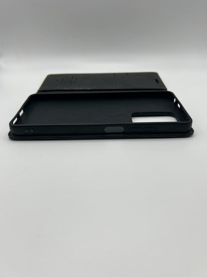 owlhold – Redmi Note 12 Pro 5G Hülle Flip Case Leder, Kartenfach, Ständer, Schwa