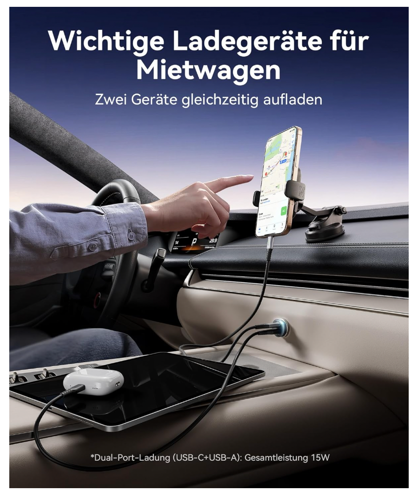 INIU – Cargador Coche 60W USB C PD & QC3.0 Schnellladegerät Auto iPhone Samsung