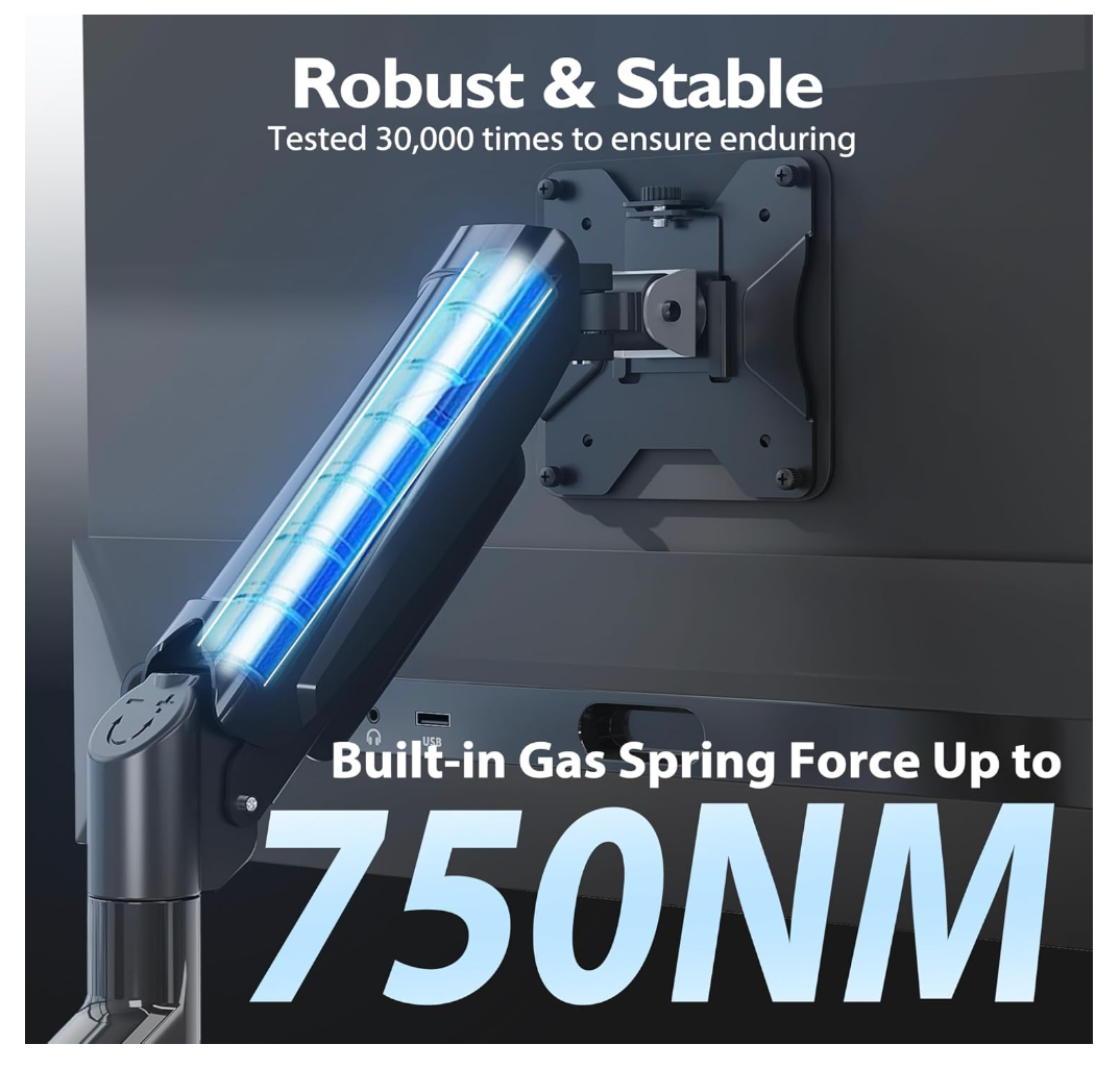 BONTEC Monitorhalterung Dual 13–32 Zoll 2 Monitore VESA 75/100 Neig Schwenk Dreh