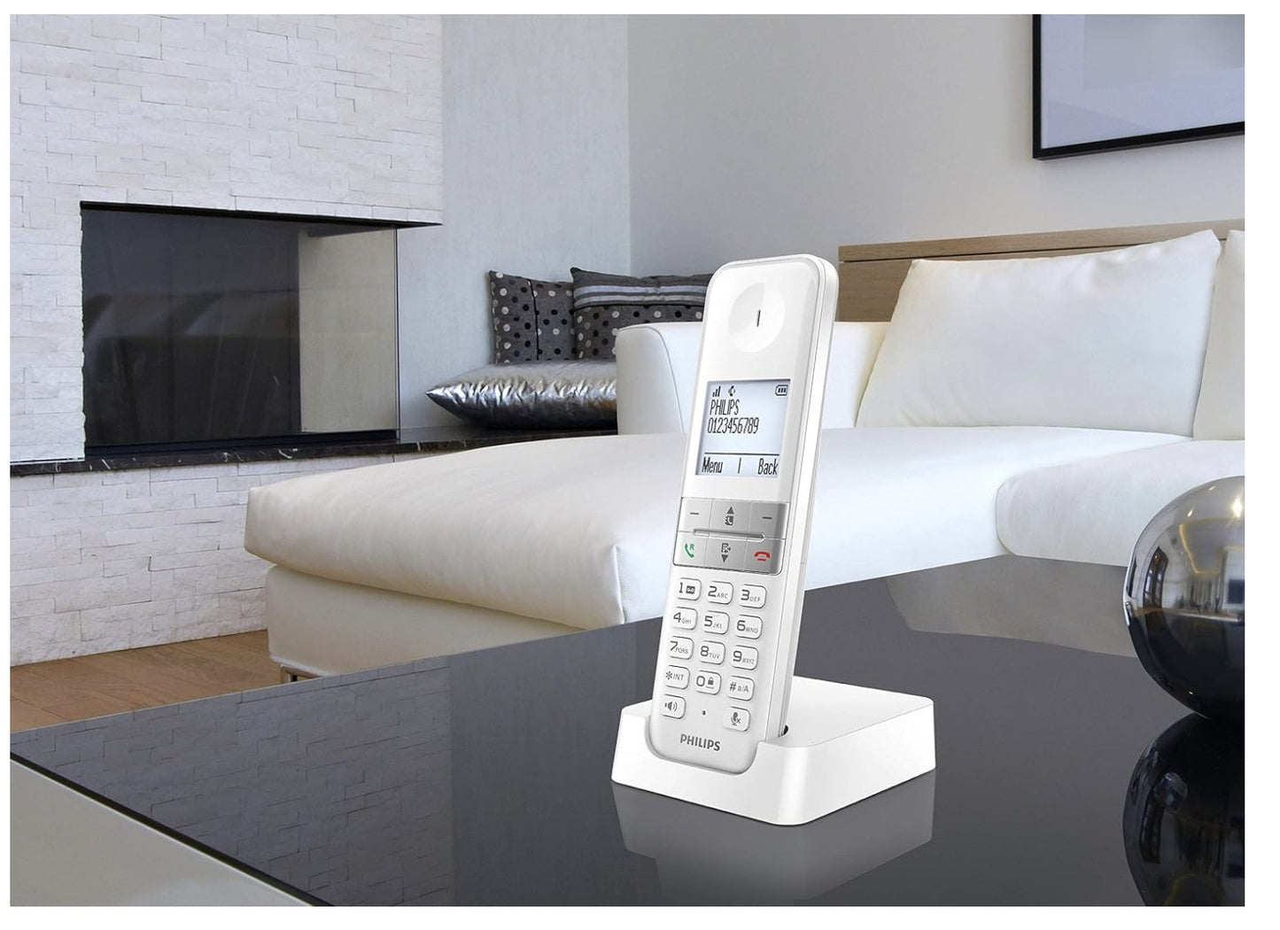 Philips – D4701W/34, DECT Telefon, Freisprechen, HQ Sound, Weiß **KEIN DEUTSCH**