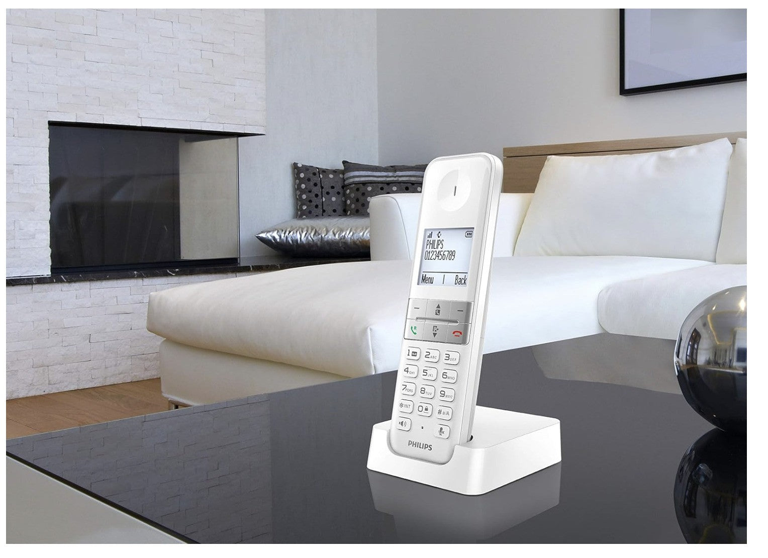 Philips – D4701W/34, DECT Telefon, Freisprechen, HQ Sound, Weiß **KEIN DEUTSCH**