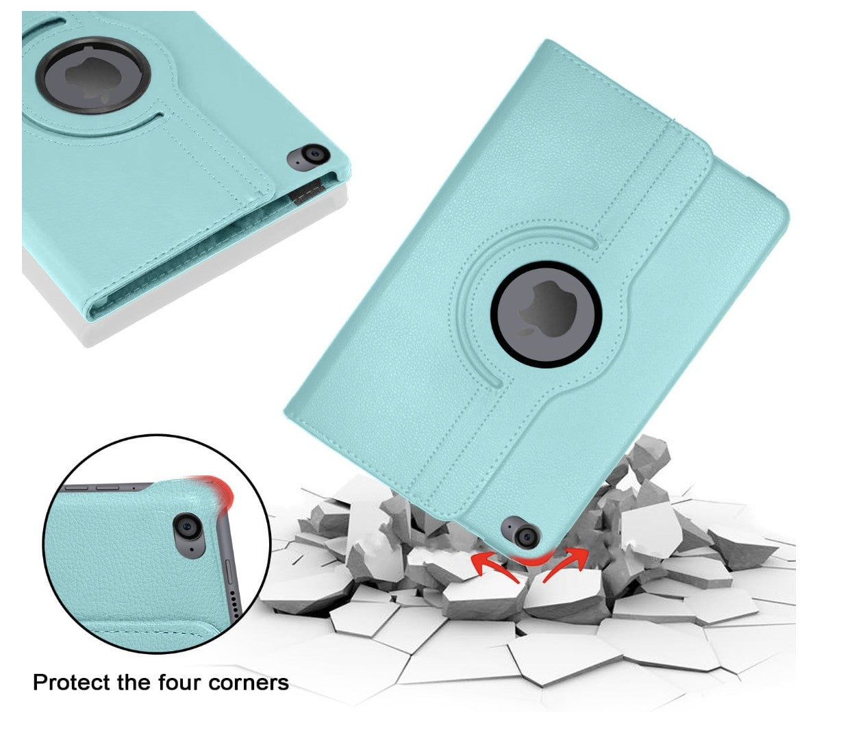 SWEIMEN iPad Air Hülle – 360° Case mit Auto-Sleep, iPad 2017 2018 Air 2 Cover