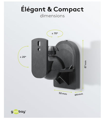 goobay 49393 Lautsprecher Halterung schwenkbar neigbar Wandhalter Heimkino