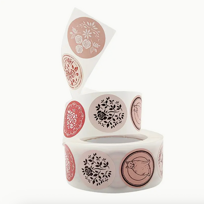 500x Umschlag-Siegeletiketten Mit 8 Blumenmuster-Aufklebern, Hochzeit Geburtstag