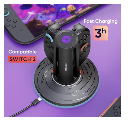 Oniverse – Chargeur Quadrant Switch 2 Joy-Con Ladestation USB-C LED 10 Modi