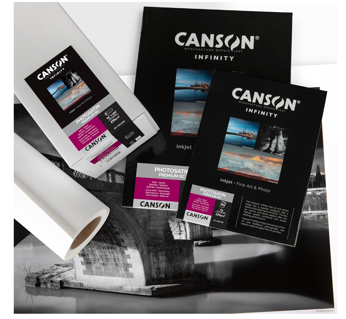 Canson– Infinity Photosatin RC A4 Fotopapier ,270gsm ,25 Blatt extra weiß satin