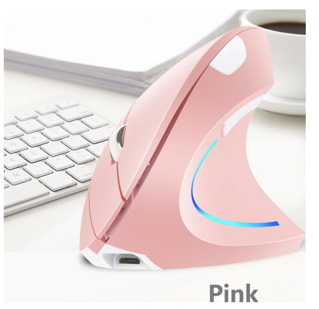 NEXOS – VM410BT Kabellose Vertikale Maus, Bluetooth, 2,4GHz, DPI 800–2400 Rosa