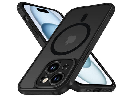 ivoler – iPhone 15 Hülle MagSafe kompatibel, Silikon Stoßfest Matt Schwarz 6.1"