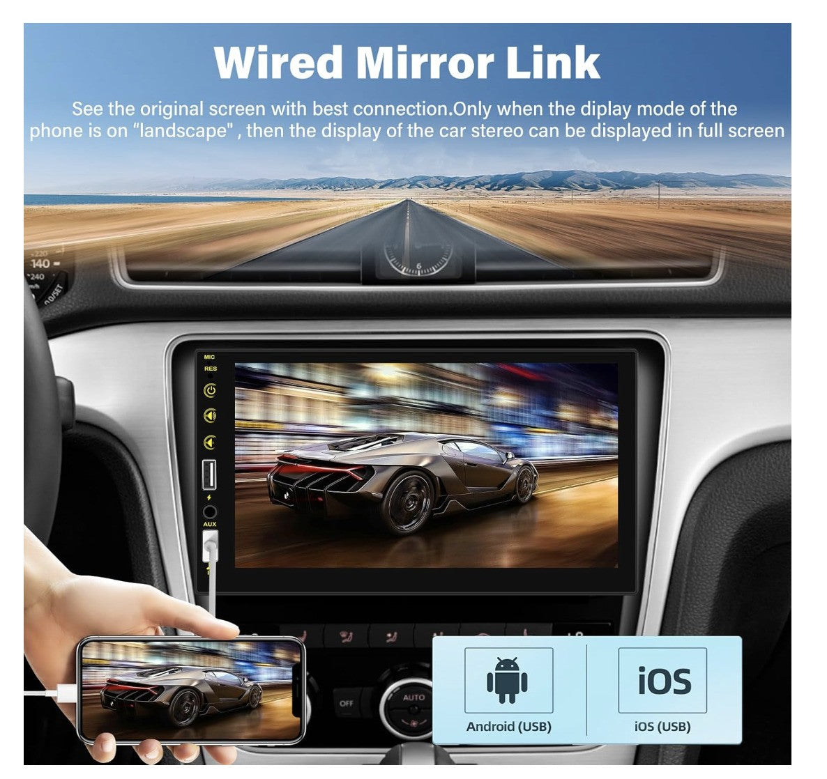 ZeaLive – ZL-C1 Autoradio 1 DIN mit CarPlay, Android Auto, 7" Touchscreen, BT FM