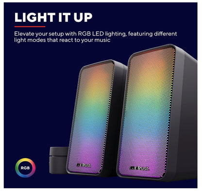 Trust – GXT 611 Wezz, PC Lautsprecher RGB, USB, 12W, 3,5mm, Volume Control