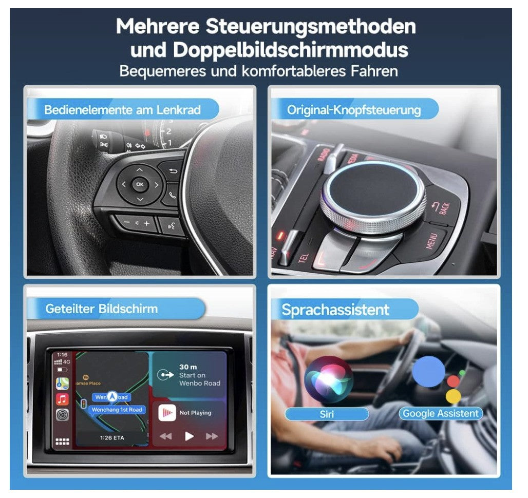 Carlinkit – 5.0 Wireless Adapter, CarPlay Android Auto, kabellos, 2-in-1 Modul