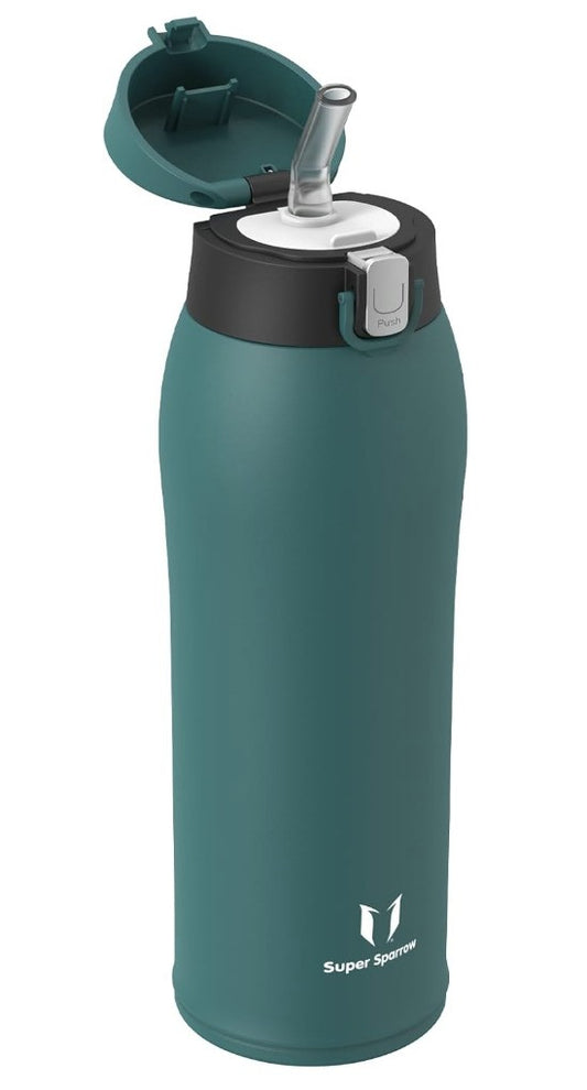 SuperSparrow Borraccia Termica 350ml Edelstahl Trinkflasche BPA Frei Dunkel Grün