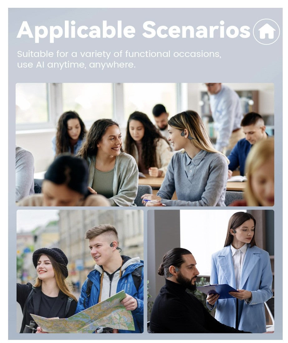 MONODEAL AI Übersetzer-Kopfhörer – Knochenschall – Bluetooth 5.3 – 134 Sprachen