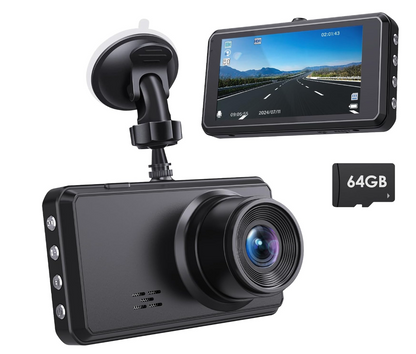 Miden S7 Dashcam 2.5K Auto Kamera Vorne Hinten 64GB SD G-Sensor 336° WDR