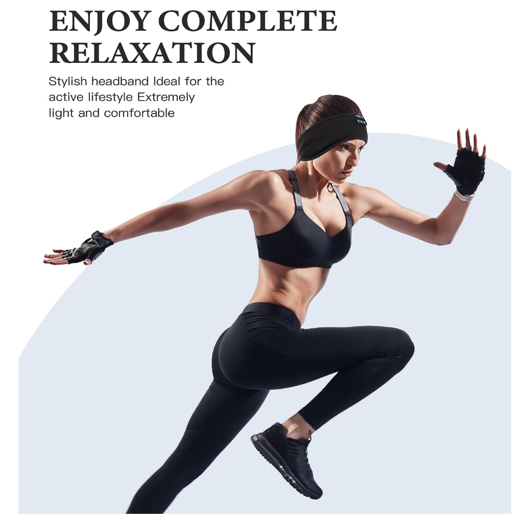Voerou – Schlafkopfhörer V5.2, Bluetooth Stirnband kabellos, Sport, Yoga, Reisen